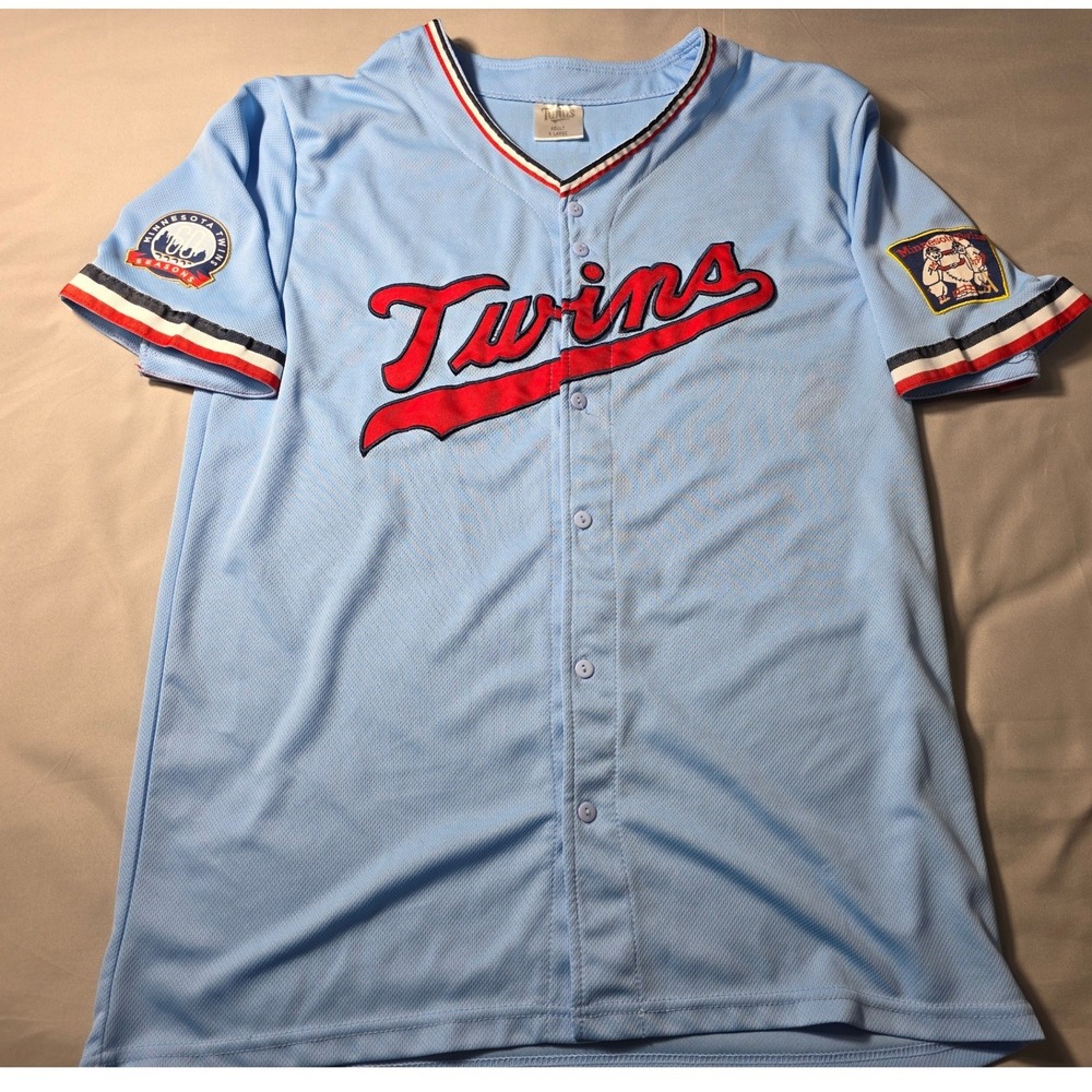 Minnesota Twins MLB Baseball Jersey Mens XL Blue Joe Mauer Twins 60 Seasons